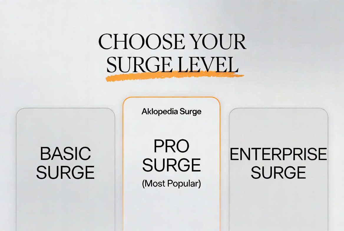 Three Surge Levels - Weekly Surge, Day-and-Date Tsunami, and custom campaigns