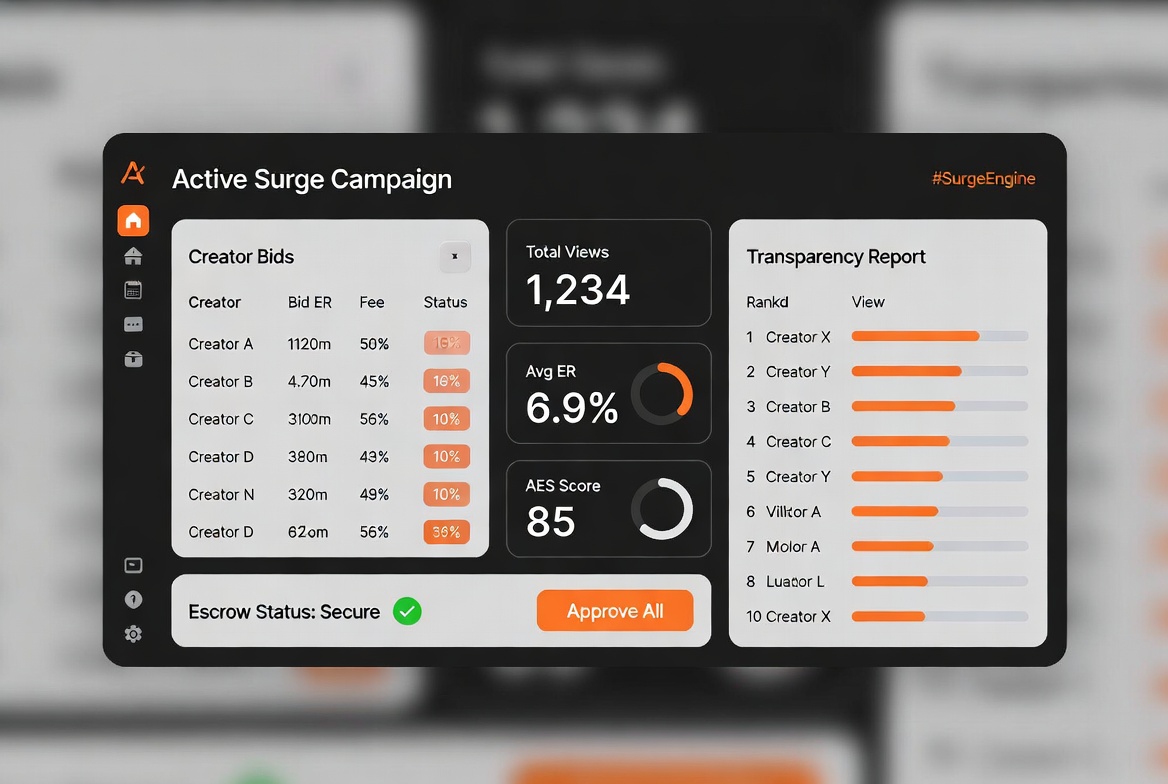 Brand Dashboard - transparent creator campaign management